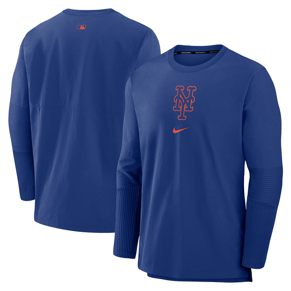 Men's Nike Royal New York Mets Authentic Collection Player Dri-FIT Lightweight Pullover