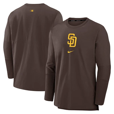 Men's Nike Brown San Diego Padres Authentic Collection Player Dri-FIT Lightweight Pullover