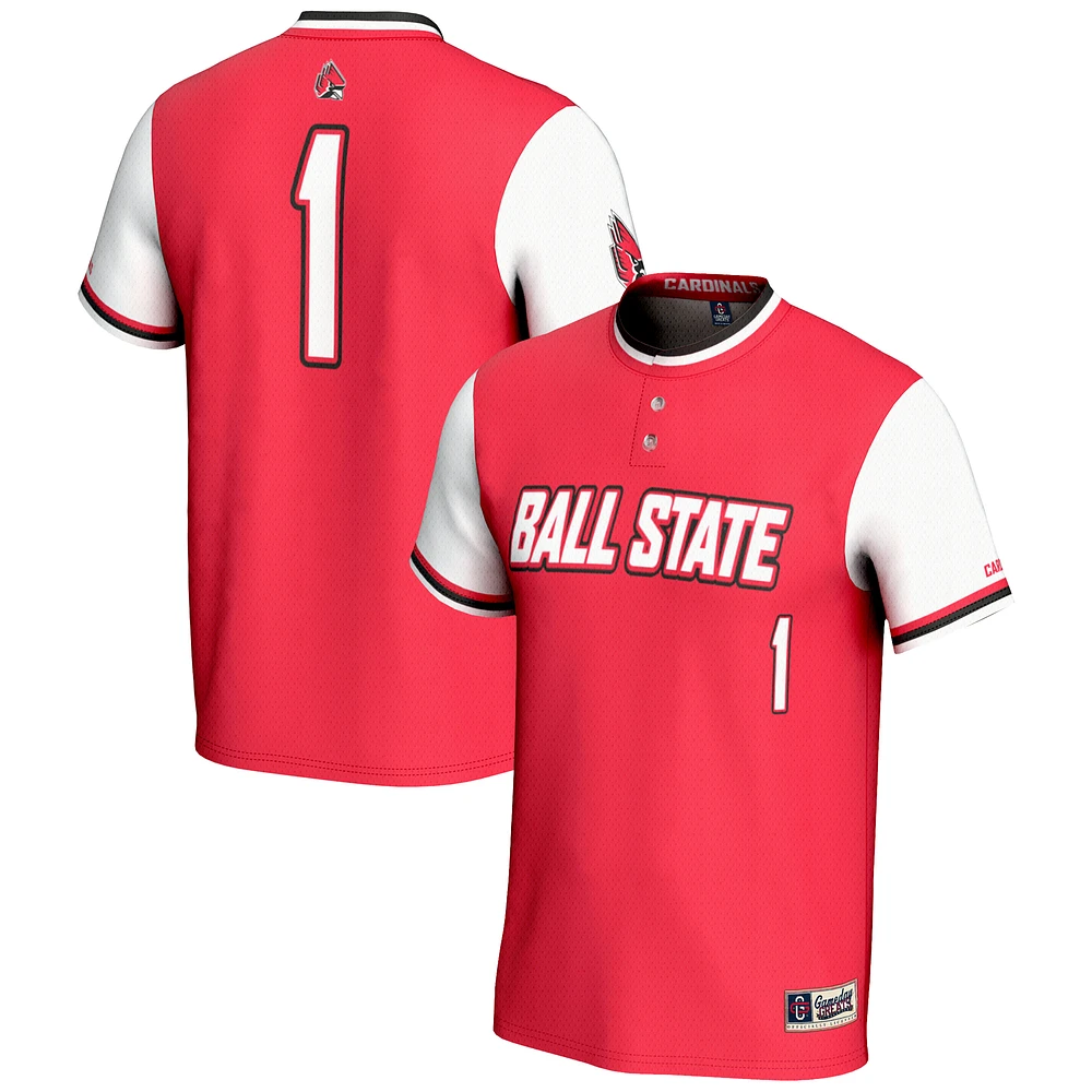Unisex GameDay Greats #1 Cardinal Ball State Cardinals Lightweight Softball Jersey