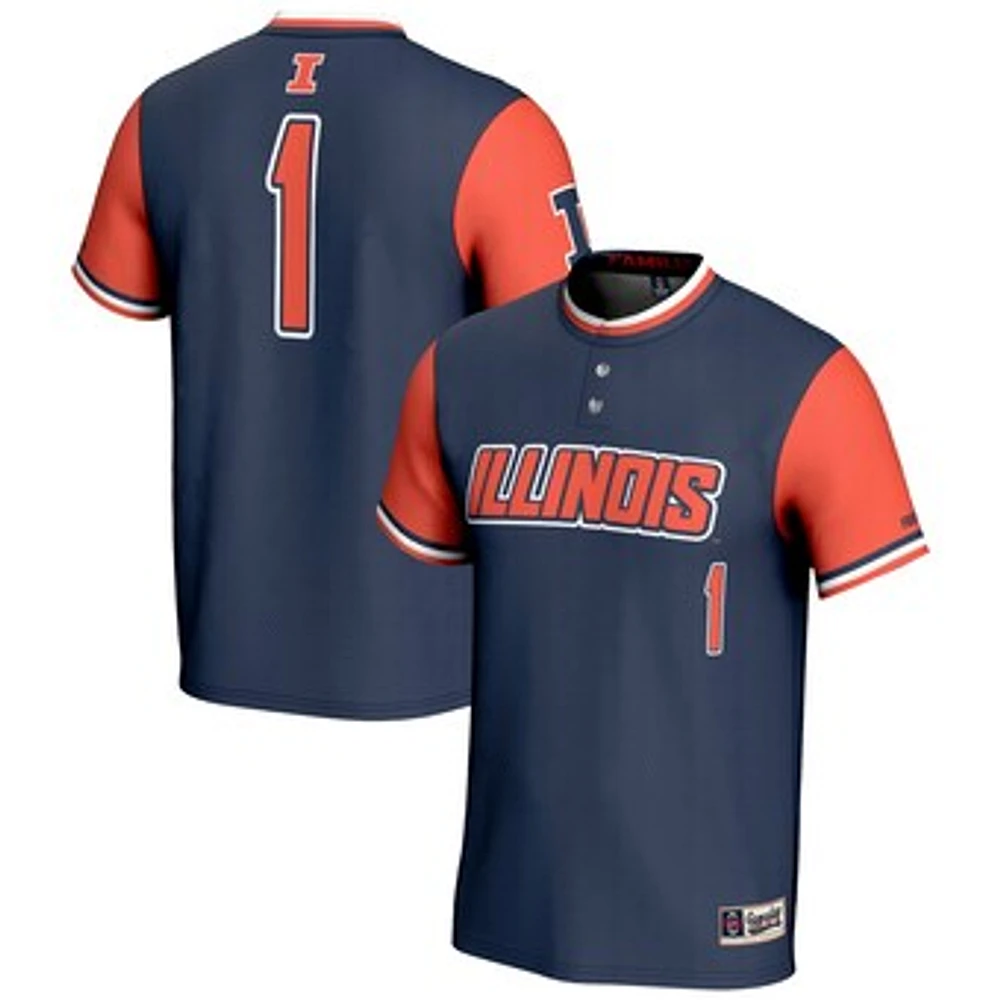 Youth GameDay Greats #1 Navy Illinois Fighting Illini Lightweight Softball Jersey