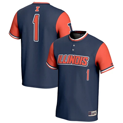 Youth GameDay Greats #1 Navy Illinois Fighting Illini Lightweight Softball Jersey