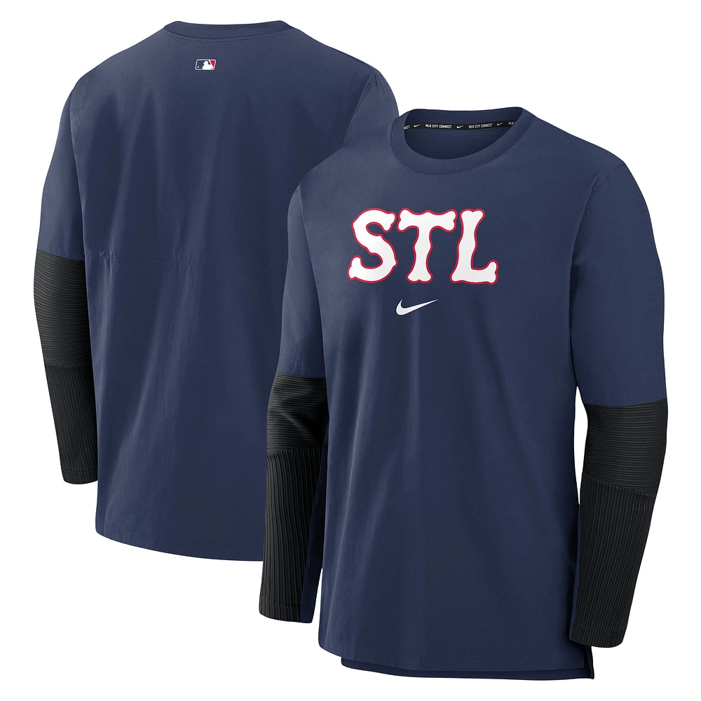 Men's Nike Navy St. Louis Cardinals Authentic Collection Player Dri-FIT Lightweight Pullover