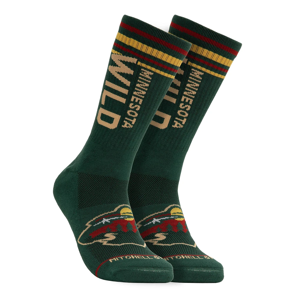Men's Mitchell & Ness Green Minnesota Wild Power Play Crew Socks