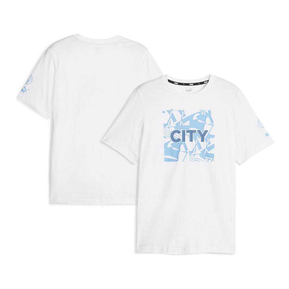 Men's Puma White Manchester City FtblCore Graphic T-Shirt