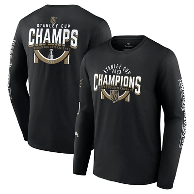 Men's Fanatics Black Vegas Golden Knights 2023 Stanley Cup Champions Banner Long Sleeve T-Shirt