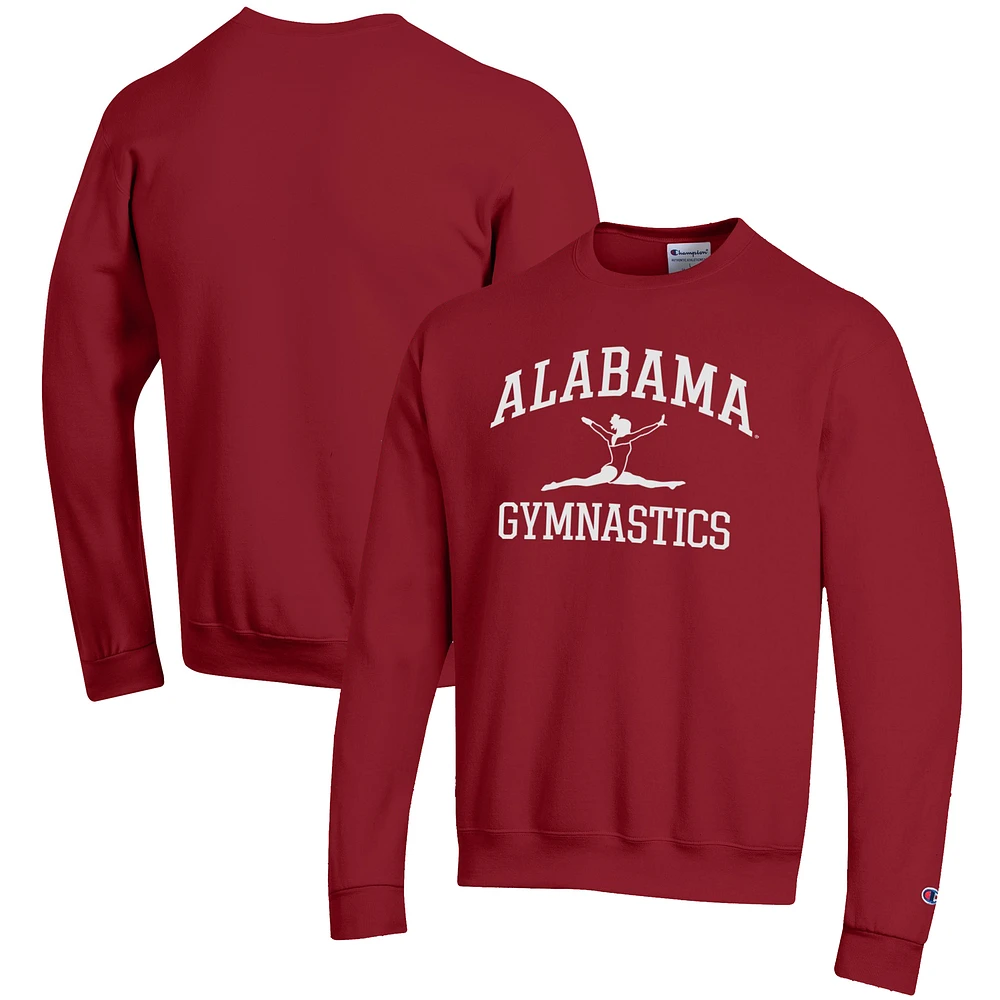 Men's Champion Crimson Alabama Tide Gymnastics Icon Powerblend Pullover Sweatshirt
