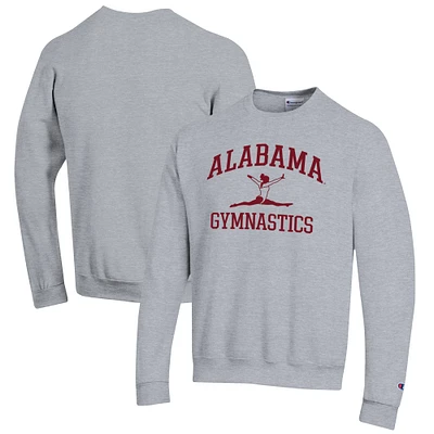 Men's Champion Gray Alabama Crimson Tide Gymnastics Icon Powerblend Pullover Sweatshirt