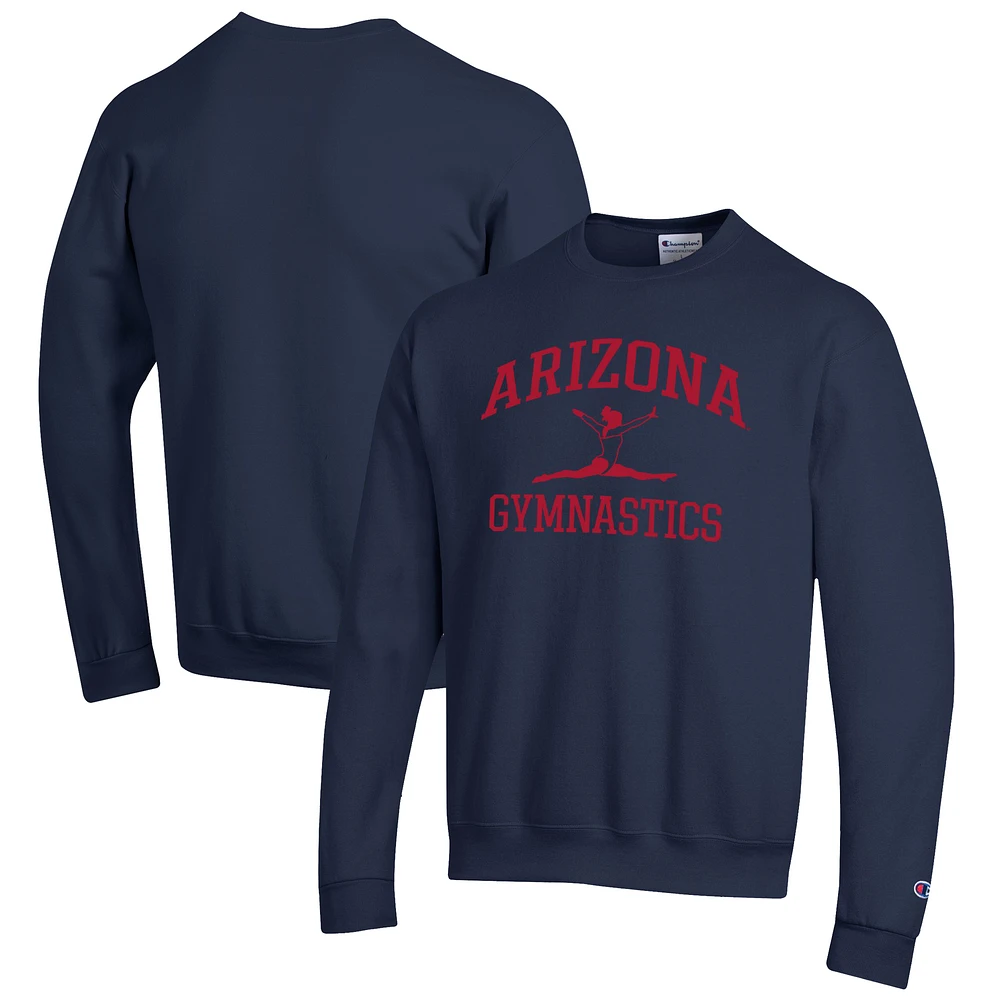 Men's Champion Navy Arizona Wildcats Gymnastics Icon Powerblend Pullover Sweatshirt