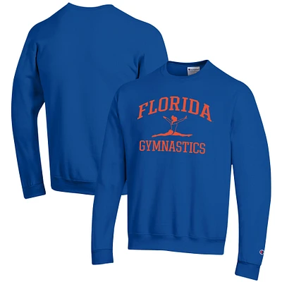 Men's Champion Royal Florida Gators Gymnastics Icon Powerblend Pullover Sweatshirt