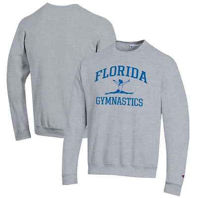Men's Champion Gray Florida Gators Gymnastics Icon Powerblend Pullover Sweatshirt