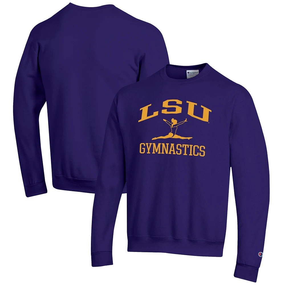 Men's Champion LSU Tigers Gymnastics Icon Powerblend Pullover Sweatshirt