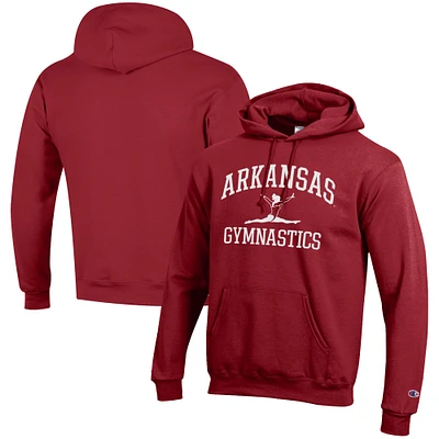 Men's Champion Cardinal Arkansas Razorbacks Gymnastics Icon Powerblend Pullover Hoodie