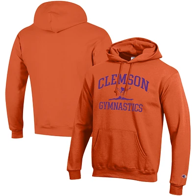Men's Champion Orange Clemson Tigers Gymnastics Icon Powerblend Pullover Hoodie