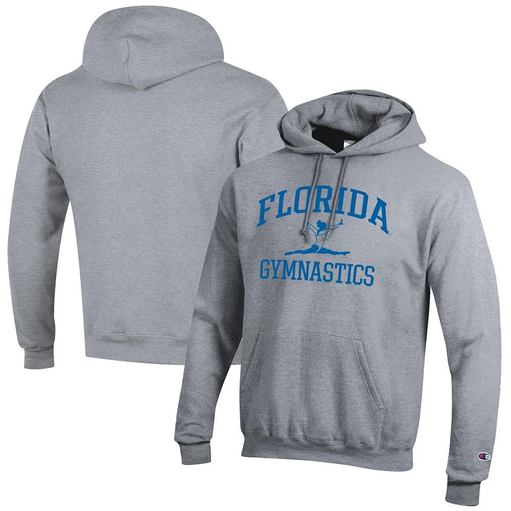Men's Champion Gray Florida Gators Gymnastics Icon Powerblend Pullover Hoodie