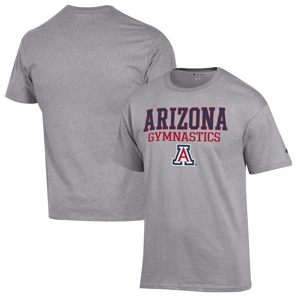 Men's Champion Gray Arizona Wildcats Gymnastics Stack T-Shirt