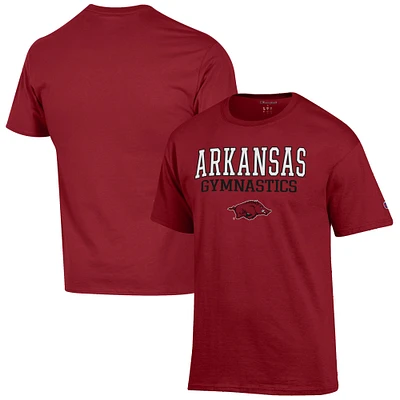 Men's Champion Cardinal Arkansas Razorbacks Gymnastics Stack T-Shirt