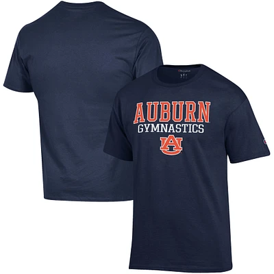 Men's Champion Navy Auburn Tigers Gymnastics Stack T-Shirt