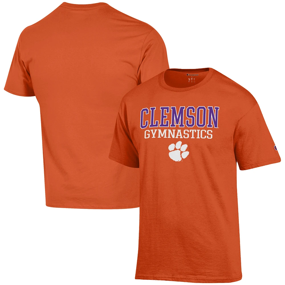 Men's Champion Orange Clemson Tigers Gymnastics Stack T-Shirt