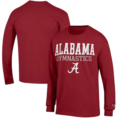 Men's Champion Crimson Alabama Tide Gymnastics Stack Long Sleeve T-Shirt