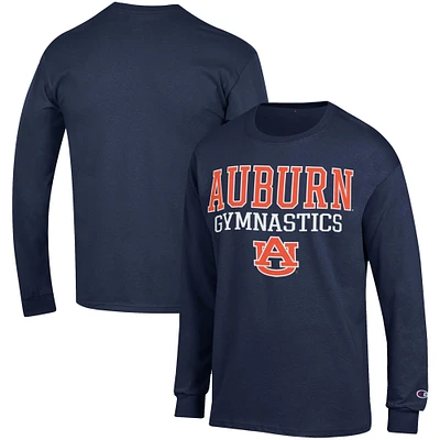 Men's Champion Navy Auburn Tigers Gymnastics Stack Long Sleeve T-Shirt