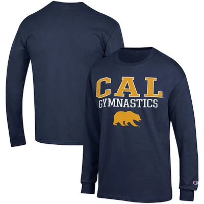 Men's Champion Navy Cal Bears Gymnastics Stack Long Sleeve T-Shirt