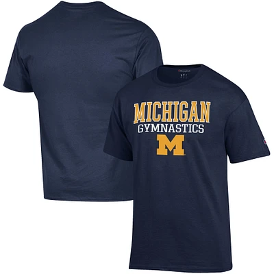 Men's Champion Navy Michigan Wolverines Gymnastics Stack T-Shirt