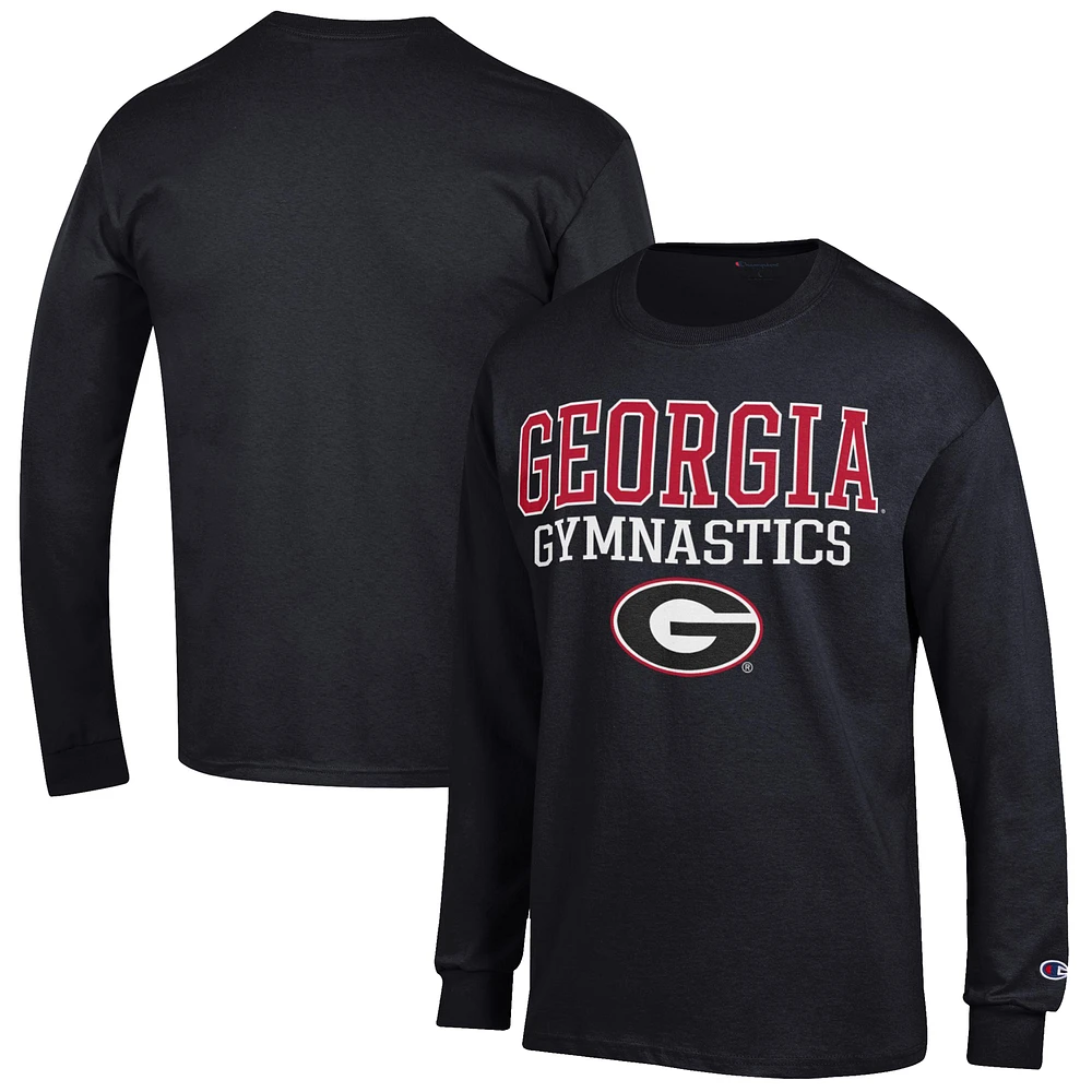 Men's Champion Georgia Bulldogs Gymnastics Stack Long Sleeve T-Shirt