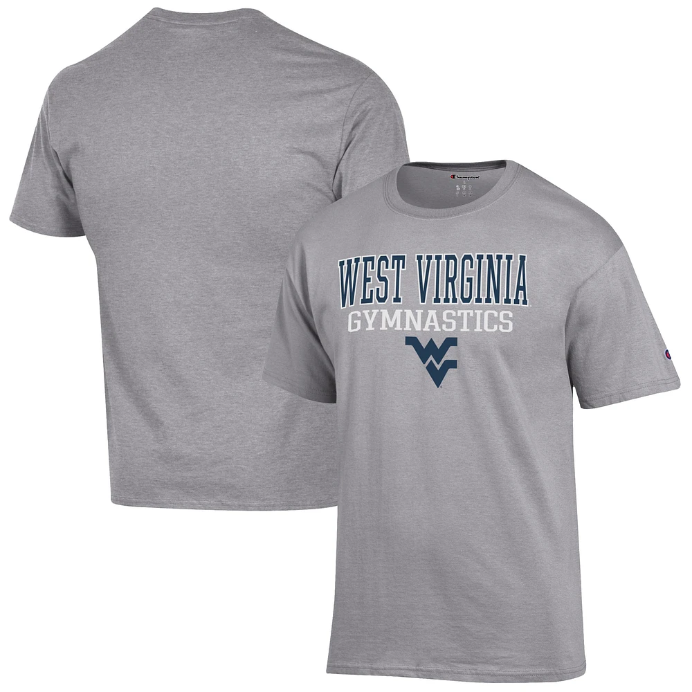 Men's Champion Gray West Virginia Mountaineers Gymnastics Stack T-Shirt