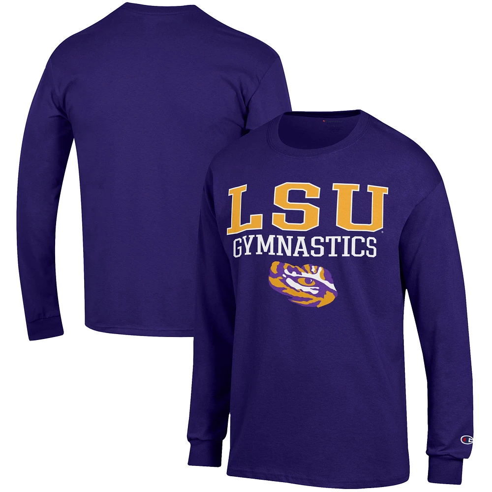 Men's Champion LSU Tigers Gymnastics Stack Long Sleeve T-Shirt