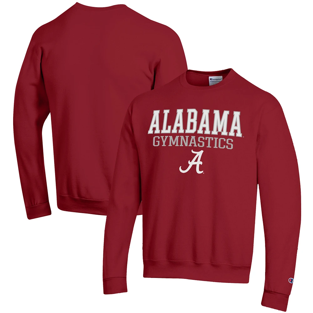 Men's Champion Crimson Alabama Tide Gymnastics Stack Powerblend Pullover Sweatshirt