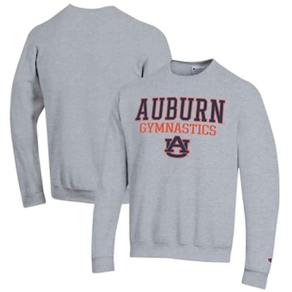 Men's Champion Gray Auburn Tigers Gymnastics Stack Powerblend Pullover Sweatshirt