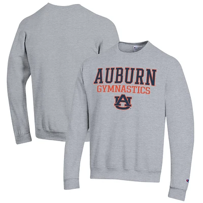 Men's Champion Gray Auburn Tigers Gymnastics Stack Powerblend Pullover Sweatshirt
