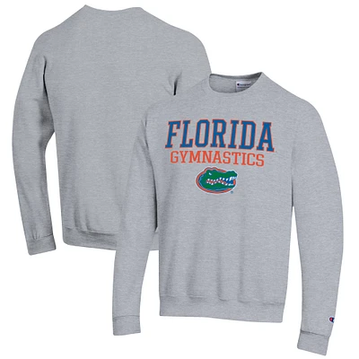 Men's Champion Gray Florida Gators Gymnastics Stack Powerblend Pullover Sweatshirt