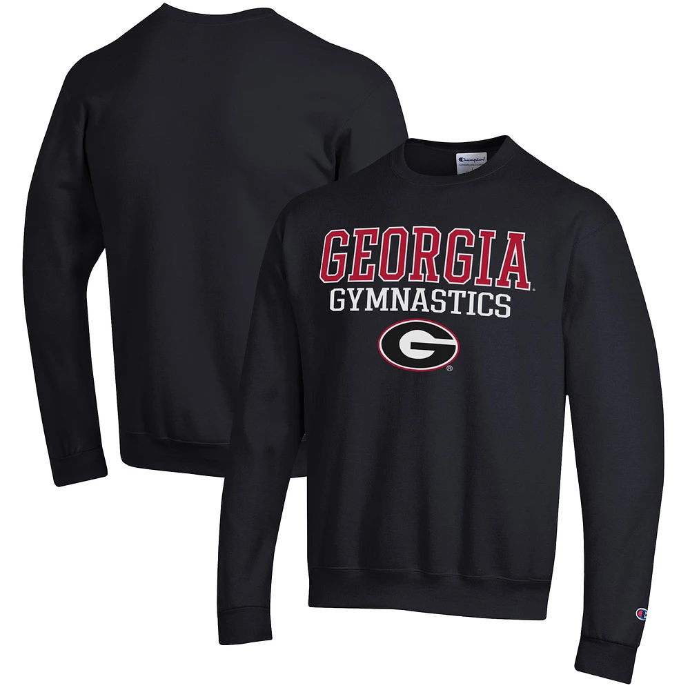 Men's Champion Georgia Bulldogs Gymnastics Stack Powerblend Pullover Sweatshirt