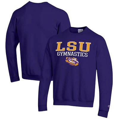 Men's Champion LSU Tigers Gymnastics Stack Powerblend Pullover Sweatshirt