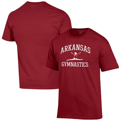 Men's Champion Cardinal Arkansas Razorbacks Gymnastics Icon T-Shirt