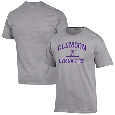 Men's Champion Gray Clemson Tigers Gymnastics Icon T-Shirt