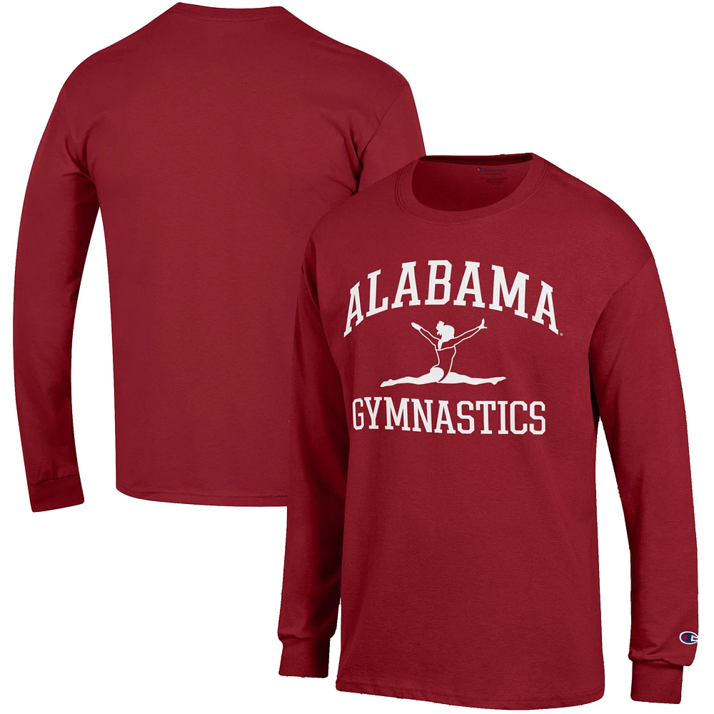 Men's Champion Crimson Alabama Tide Gymnastics Icon Long Sleeve T-Shirt