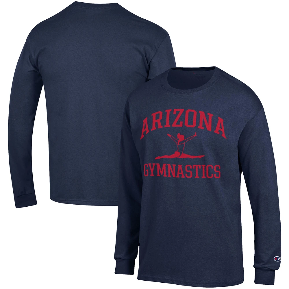 Men's Champion Navy Arizona Wildcats Gymnastics Icon Long Sleeve T-Shirt