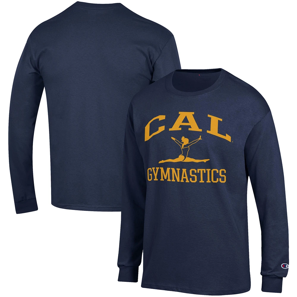 Men's Champion Navy Cal Bears Gymnastics Icon Long Sleeve T-Shirt