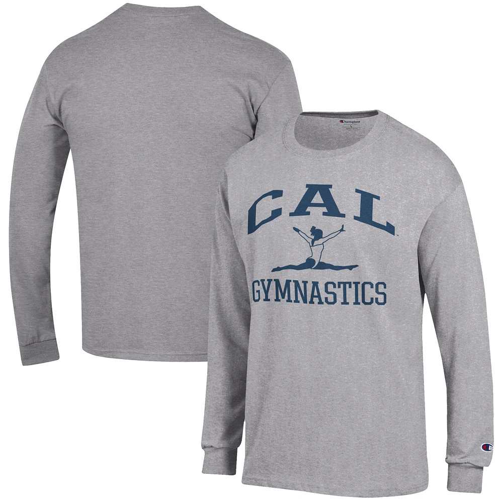 Men's Champion Gray Cal Bears Gymnastics Icon Long Sleeve T-Shirt