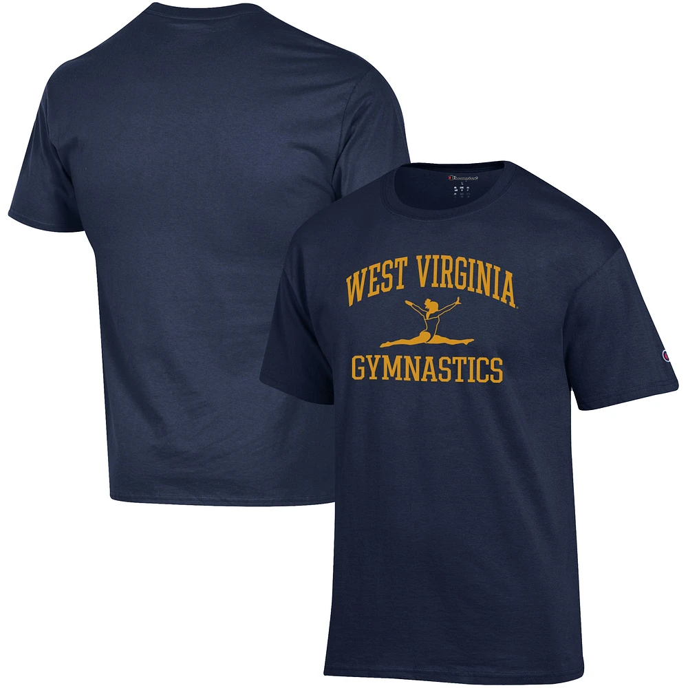 Men's Champion Navy West Virginia Mountaineers Gymnastics Icon T-Shirt