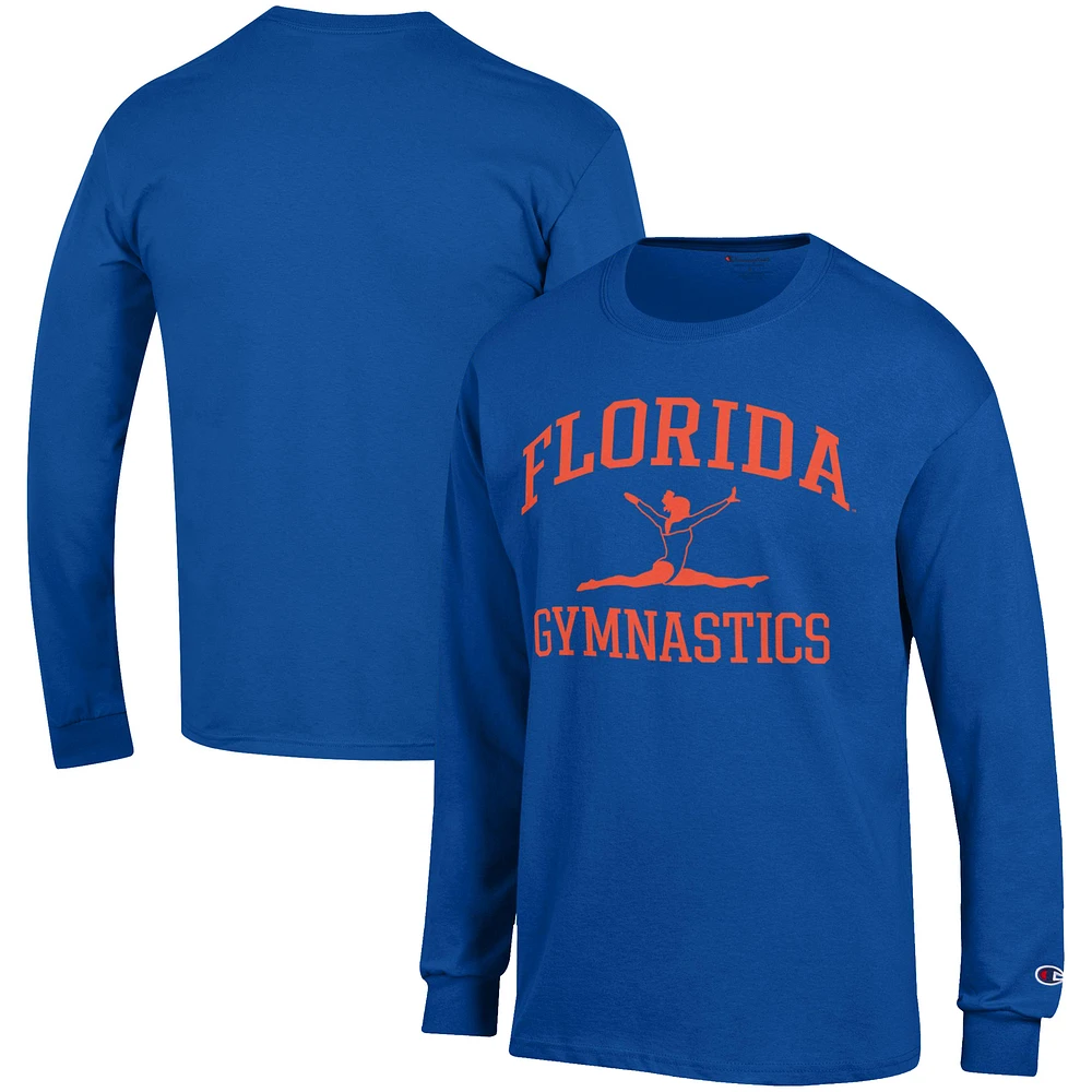 Men's Champion Royal Florida Gators Gymnastics Icon Long Sleeve T-Shirt