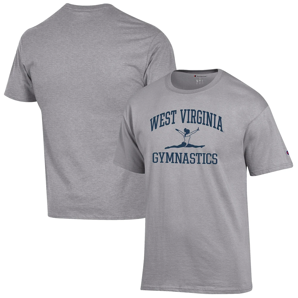 Men's Champion Gray West Virginia Mountaineers Gymnastics Icon T-Shirt