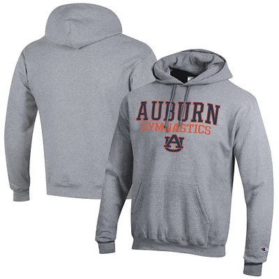 Men's Champion Gray Auburn Tigers Gymnastics Stack Powerblend Pullover Hoodie