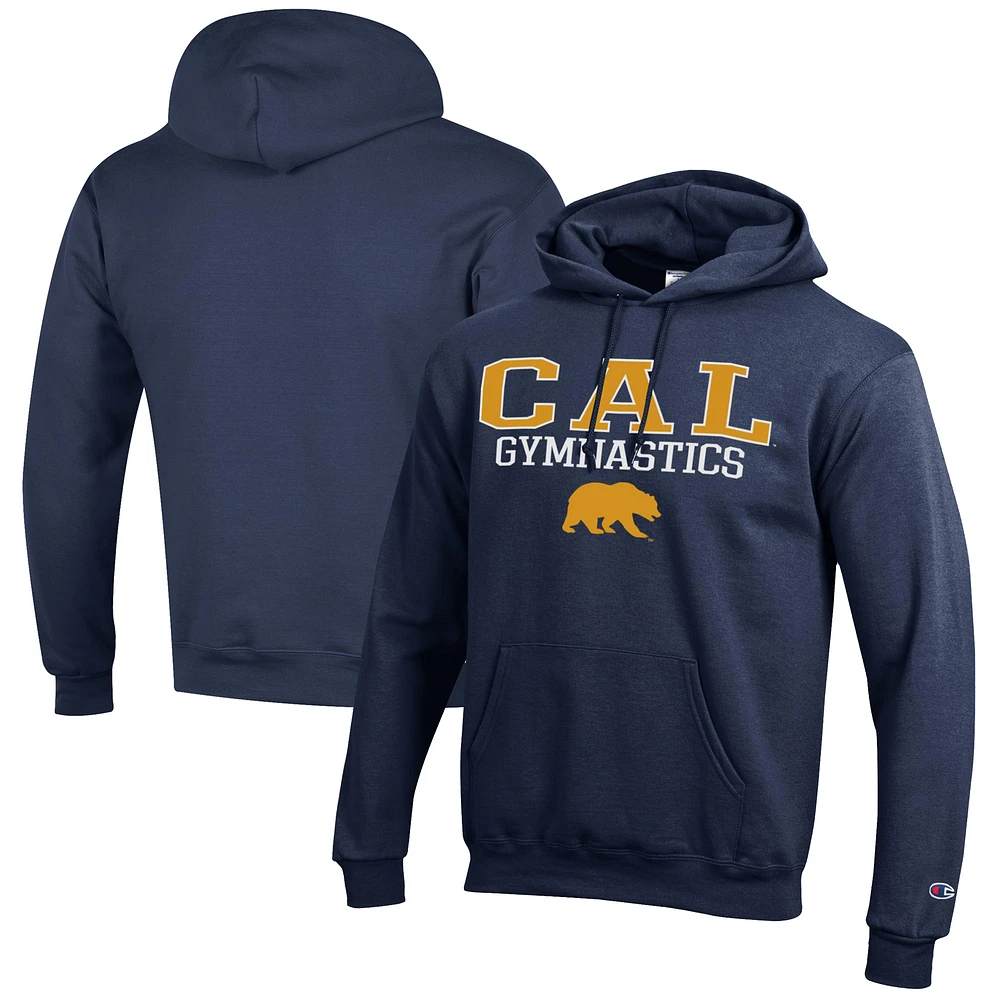 Men's Champion Navy Cal Bears Gymnastics Stack Powerblend Pullover Hoodie