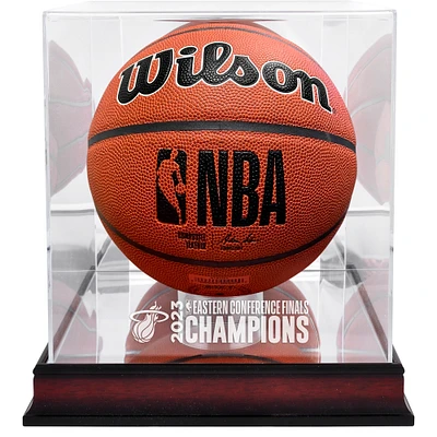 Miami Heat 2023 Eastern Conference Champions Mahogany Basketball Display Case