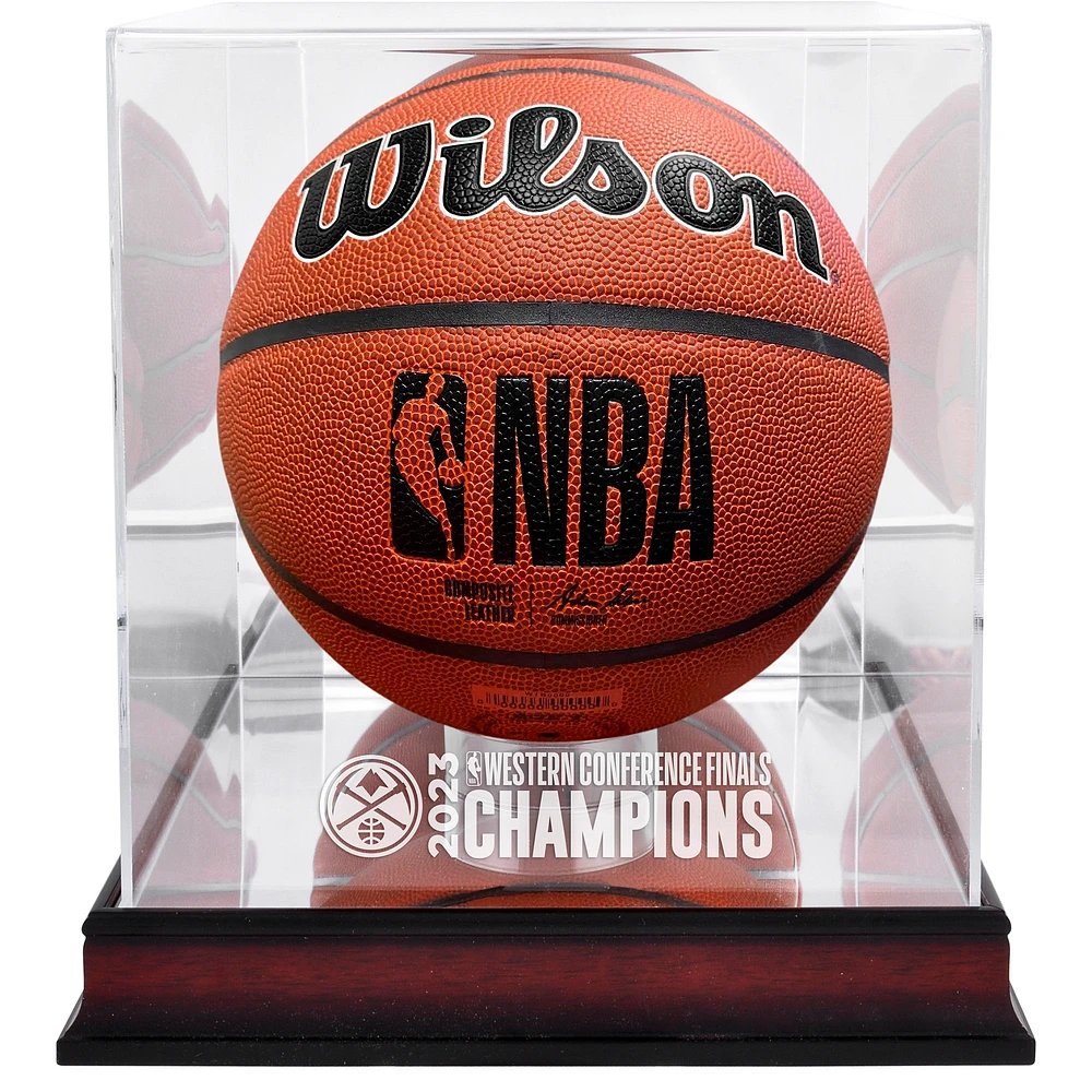 Denver Nuggets 2023 Western Conference Champions Mahogany Basketball Display Case