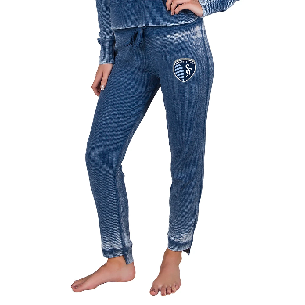 Women's Concepts Sport Navy Sporting Kansas City Waffle Knit Pants