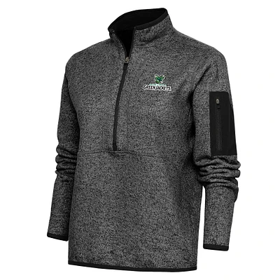 Women's Antigua Heather Augusta GreenJackets Fortune Half-Zip Pullover Jacket